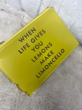 kate spade Yellow Slogan Cosmetic Pouch